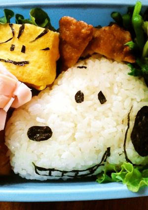 簡単♪スヌーピーおにぎりお弁当♡キャラ弁-レシピのメイン写真