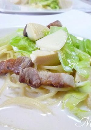 春キャベツとたけのこのスープスパゲティ-レシピのメイン写真