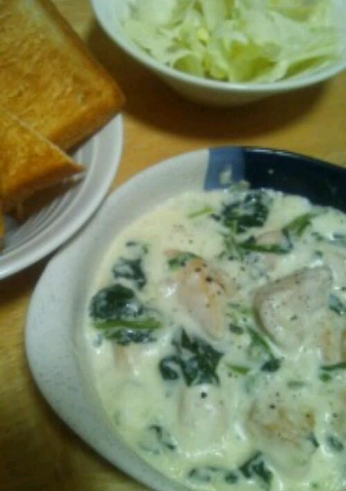 鶏とほうれん草のクリーム煮-レシピのメイン写真