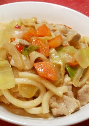 ピリ辛味噌焼きうどん-レシピのメイン写真