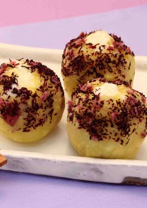 赤しそ風味 さつまいもとチーズの茶巾絞り-レシピのメイン写真