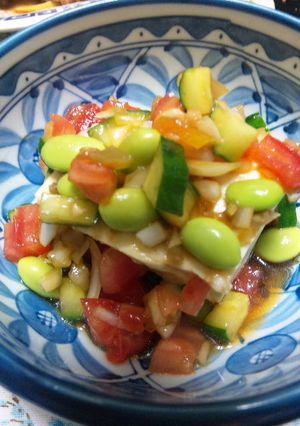 夏野菜たっぷり乗せ中華風冷奴-レシピのメイン写真
