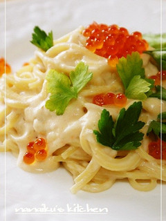 ちょっぴり豪華に♡いくらのクリームパスタ-レシピのメイン写真
