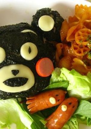 熊本のゆるキャラ☆くまモンおにぎり☆-レシピのメイン写真