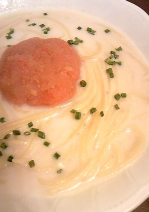 超簡単☆大きなタラコのクリームスープスパ-レシピのメイン写真