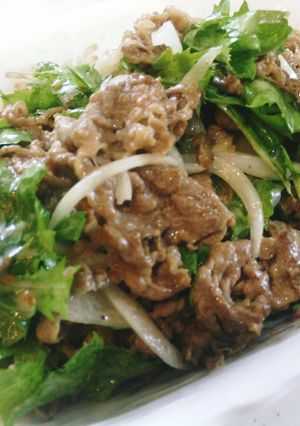 わさび菜と牛肉のおかずサラダ☆-レシピのメイン写真