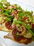 鯵の三枚おろしで♪梅焼き香味野菜のせ