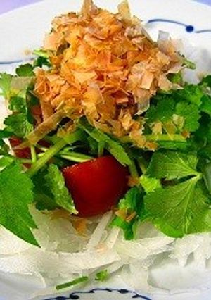 新玉ねぎ・三葉・トマトの削り節ポンサラダ-レシピのメイン写真
