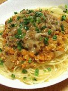 納豆ミートソーススパゲッティー-レシピのメイン写真