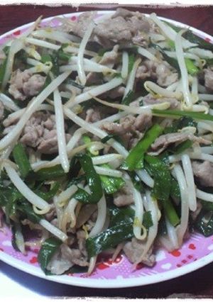 ニラ肉炒め-レシピのメイン写真