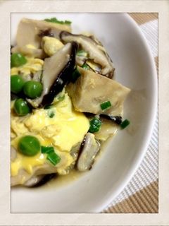 高野豆腐と椎茸の卵とじ-レシピのメイン写真