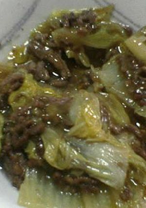 白菜とひき肉のしょうが炒め-レシピのメイン写真