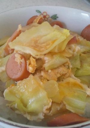 簡単♪キャベツとソーセージの丼ぶり☆-レシピのメイン写真