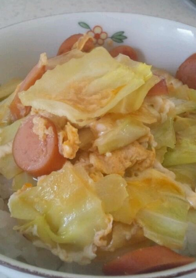 簡単♪キャベツとソーセージの丼ぶり☆-レシピのメイン写真