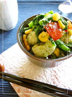 揚げかまぼこと青菜とコーンの塩麹和え-レシピのメイン写真