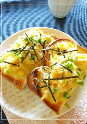 新玉葱×コーンの塩麹わさび風味のトースト-レシピのメイン写真