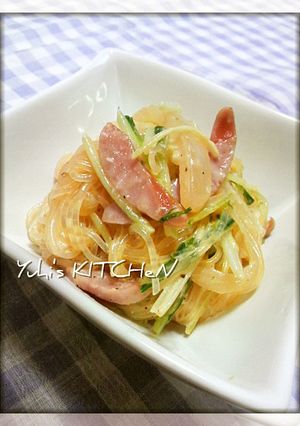 パスタに負けない♪春雨水菜カルボナーラ-レシピのメイン写真