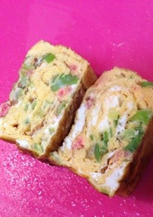 お弁当に！ネギと紅ショウガの卵焼き-レシピのメイン写真