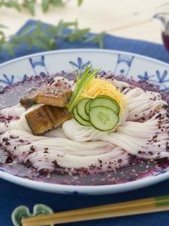赤しそつゆの冷やしそうめん-レシピのメイン写真