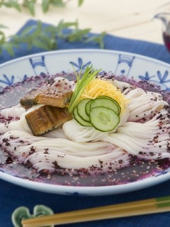 赤しそつゆの冷やしそうめん-レシピのメイン写真