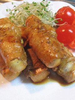 ★豚ももスライスで豆腐巻き巻き焼き★-レシピのメイン写真