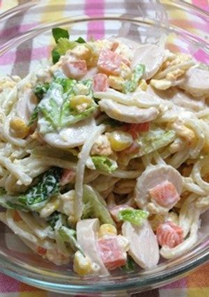 魚ニソ入り野菜たっぷりパスタサラダ-レシピのメイン写真