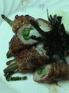豚肉のインゲン巻きとろろ添え-レシピのメイン写真
