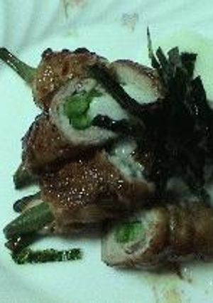 豚肉のインゲン巻きとろろ添え-レシピのメイン写真