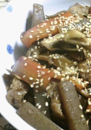 こんにゃくとまいたけのきんぴら-レシピのメイン写真