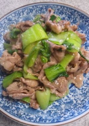 豚こま肉とチンゲン菜炒め-レシピのメイン写真