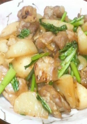 カブと鶏肉の炒め物-レシピのメイン写真
