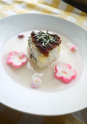 紫蘇香るチーズ入り味噌焼きおにぎり茶漬け-レシピのメイン写真