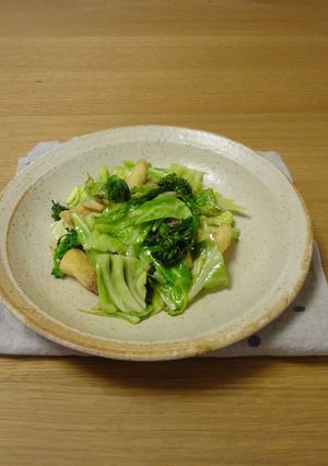 キャベツと菜の花のしょうがいため-レシピのメイン写真