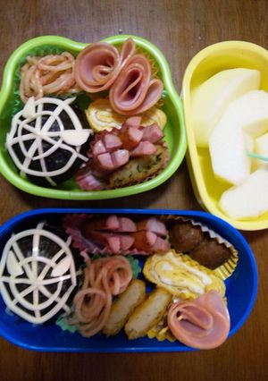 ブラックスパイダーマン弁当☆遠足キャラ弁-レシピのメイン写真