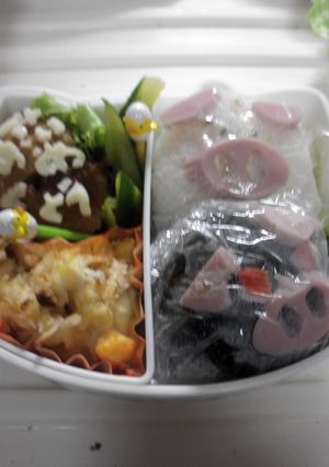 ブタキャラ弁-レシピのメイン写真