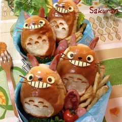 รูปของ キャラ弁☆トトロールパンサンド☆