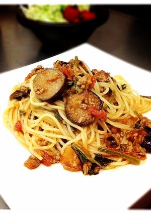 なすとほうれん草のミートスパゲッティ-レシピのメイン写真