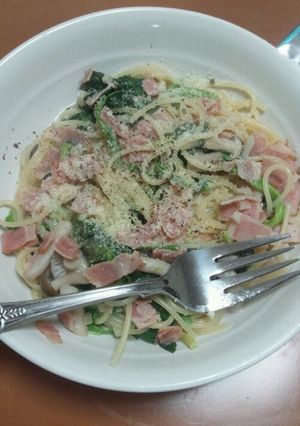 簡単ほうれん草クリームパスタ-レシピのメイン写真