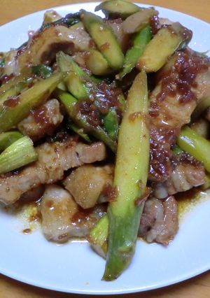豚バラ&アスパラの甘辛BBQ風炒め-レシピのメイン写真