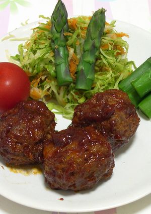 材料３つ　塩麹ハンバーグ-レシピのメイン写真