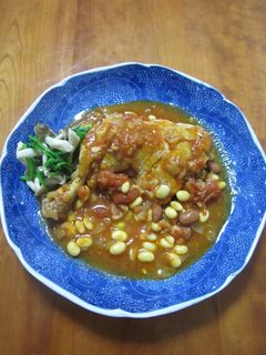 圧力鍋で!骨付き鶏肉と豆のトマト煮込み-レシピのメイン写真