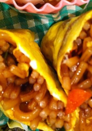 お弁当にオムソバ-レシピのメイン写真