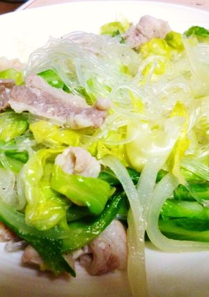 塩麹焼そば風春雨-レシピのメイン写真