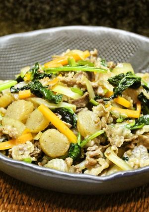 甘辛おいしぃ♪野菜とこんにゃくの炒め煮-レシピのメイン写真