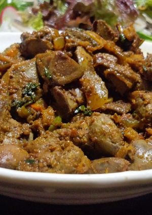 鶏レバーのカレー風味炒め＝ブッタン-レシピのメイン写真