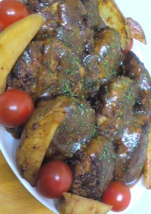 茄子と豆腐の柔柔ハンバーグ♪塩麹ソース煮-レシピのメイン写真