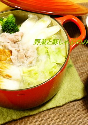 野菜と豚しゃぶのみぞれヘルシー鍋♪-レシピのメイン写真