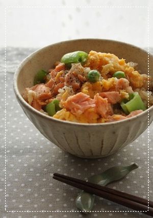 鮭とスナップエンドウの混ぜごはん-レシピのメイン写真