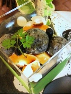 黒ごま豆腐白玉~抹茶スイーツ添え~-レシピのメイン写真