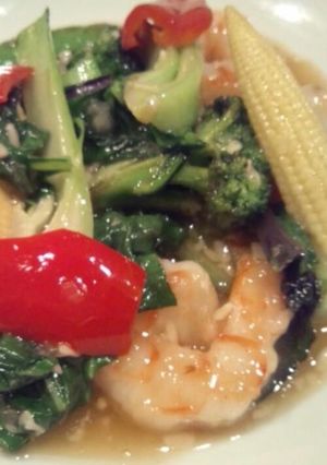 焼き野菜とえびの塩麹炒め-レシピのメイン写真